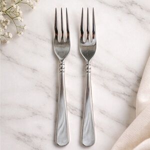 Lenox 18/10 Cocktail Forks Pair replacements three tine stainless nickel silver